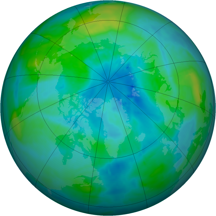 Arctic ozone map for 25 September 2013